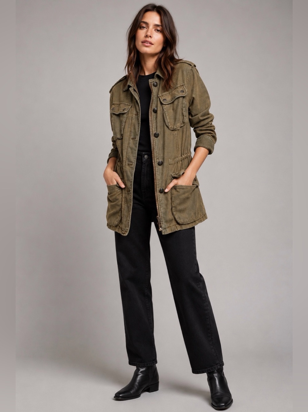 Free people Not Your Brother’s jacket parka large excellent preowned condition